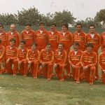 Selección Española de 1983 en el antiguo campo de Montjuïc
