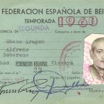 Licencia de "segunda categoría" de Alfredo Obeso Aragón de 1960