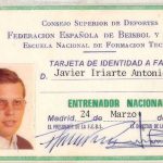 Carnet de Entrenador Nacional de Javier Iriarte Antonio de 1981