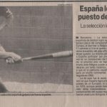 Recorte d Prensa del Europeo de 1987 en Sant Boi: Al bate Félix Cano
